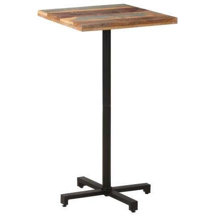 Mesa de bistrô quadrada 60x60x110 cm madeira recuperada maciça