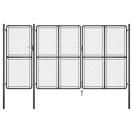 Portão de jardim 175x395 cm aço antracite