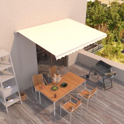 Toldo retrátil manual 400x350 cm cor creme