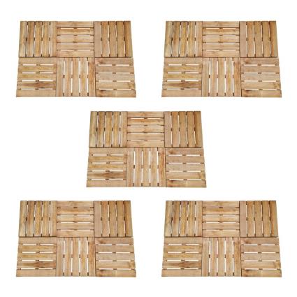 Ladrilhos de pavimento 30 pcs 50x50 cm madeira castanho