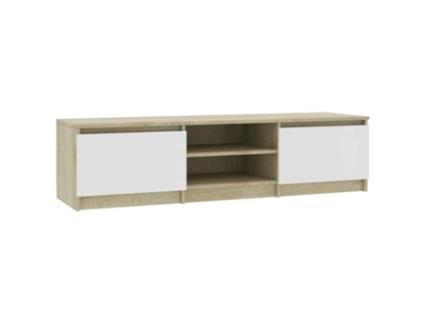 Móvel TV 140x40x35,5cm contraplacado cor branco/carvalho sonoma