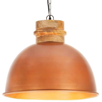 Candeeiro de teto industrial redondo 50 cm E27 mangueira cobre