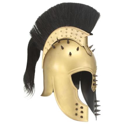 Capacete de soldado grego réplica LARP aço bronze