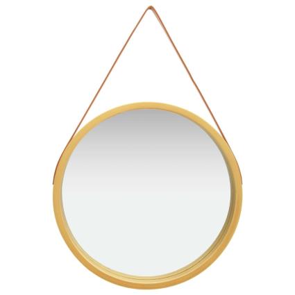 Espelho de parede com alça 60 cm dourado