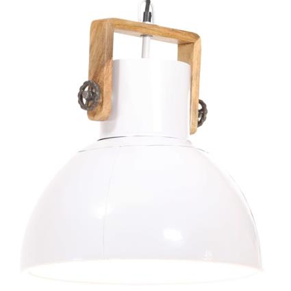 Candeeiro suspenso industrial redondo 25 W 40 cm E27 branco