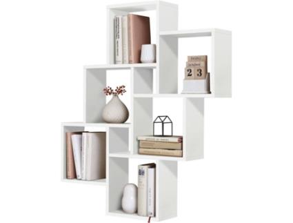 Prateleira de parede com 8 compartimentos branco