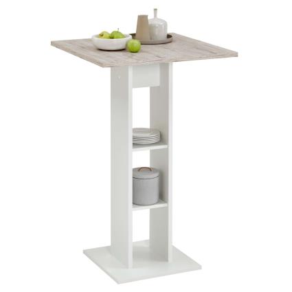 Mesa de bar branco e carvalho areia