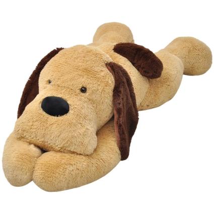 Cão de peluche castanho 80 cm