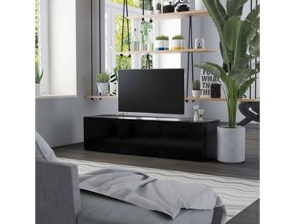 Móvel de TV 120x34x30 cm contraplacado preto