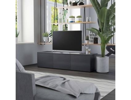 Móvel de TV 120x34x30 cm contraplacado cinzento