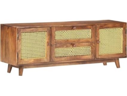 Móvel de TV 130x30x52 cm madeira de mangueira maciça