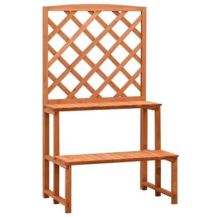 Suporte de plantas c/ treliça 70x42x120 cm abeto maciço laranja