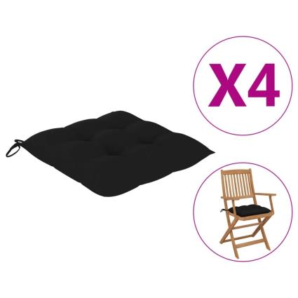 Almofadões de cadeira 4 pcs 40x40x7 cm tecido preto