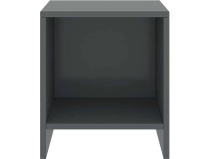 Mesa de cabeceira 35x30x40 cm pinho maciço cinzento-escuro