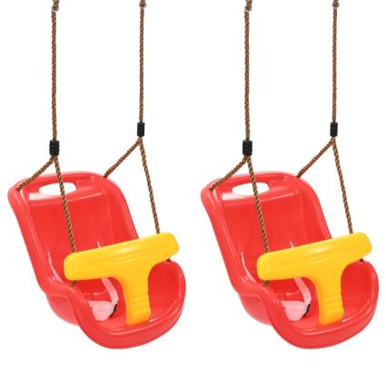 Baloiços para bebé com cinto de segurança 2 pcs PP vermelho