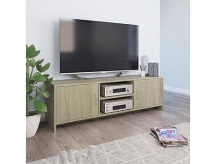 Móvel de TV 120x30x37,5 cm contraplacado cor carvalho sonoma
