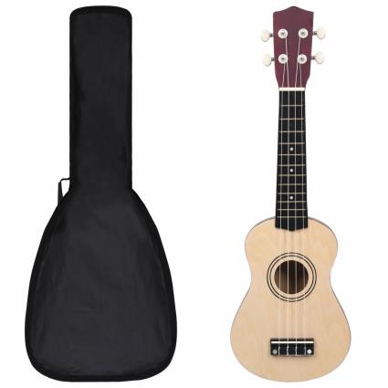 Conjunto ukulele soprano infantil c/ saco madeira clara 21'