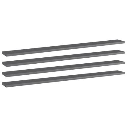 Prateleiras estante 4pcs 100x10x1,5cm contrapl. cinza brilhante