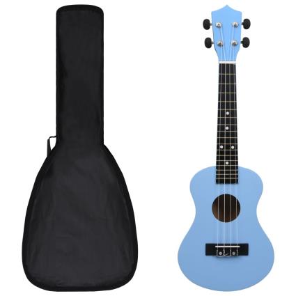 Conjunto ukulele soprano infantil com saco 23' azul-bebé
