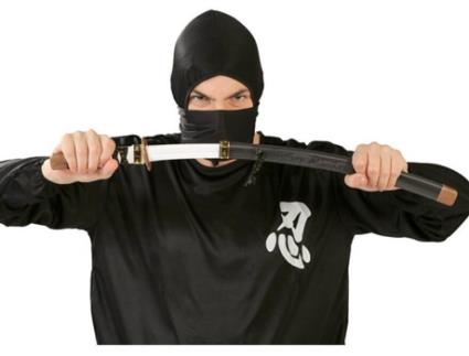 Arma  Sabre De Japonês Ninja Preto Com Baínha (59,5 cm)