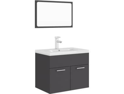 Conjunto de Móveis  3071317 (Cinzento - Aglomerado de Madeira - 60x38.5x46 cm)