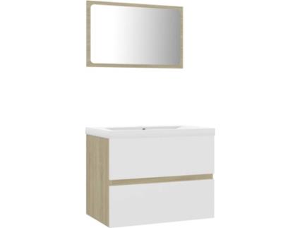 Conjunto de Móveis  3071590 (Branco e Bege - Aglomerado de Madeira - 60x38.5x45 cm)