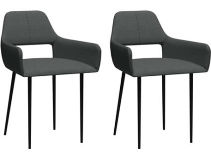 Conjunto 2 Cadeiras de Jantar  322967 (Cinzento - Tecido - 54 x 54 x 79 cm)