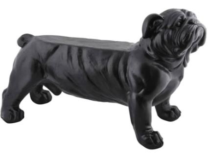 Banco de jardim Esschert Design buldogue preto AV14