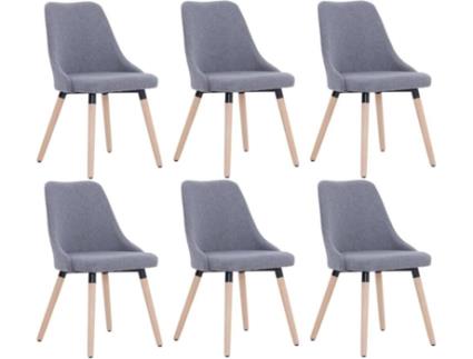 Conjunto 6 Cadeiras de Jantar  277016 (Cinzento - Tecido - 43 x 43 x 83 cm)