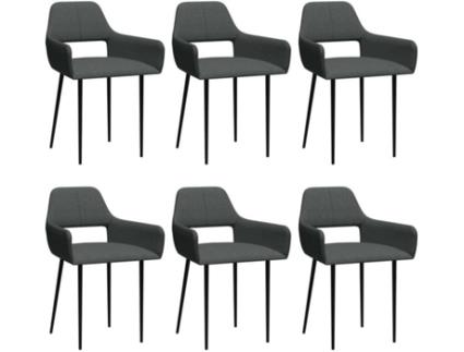 Conjunto 6 Cadeiras de Jantar  3057546 (Cinzento - Tecido - 54 x 54 x 79 cm)