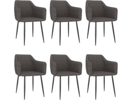 Conjunto 6 Cadeiras de Jantar  3068674 (Cinzento - Tecido - 51 x 53 x 73 cm)