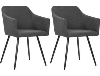Conjunto 2 Cadeiras de Jantar  323094 (Cinzento - Tecido - 54 x 62 x 80 cm)