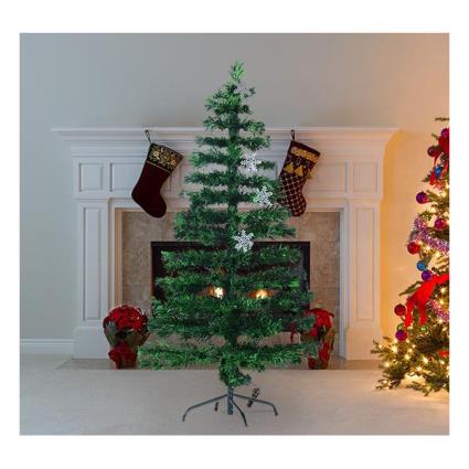 HomCom Árvore de Natal Verde F 60 x 150 cm + Luzes LED Árvore Artificial