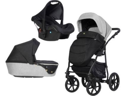 Carrinho de Bebé Individual  Elite + Carlo Isofix Ready Prata