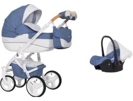 Carrinho de Bebé Individual  Brano Luxe + Carlo Isofix Ready Denim