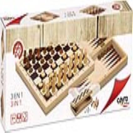 Jogo  3 em 1 Xadrez Backgamon Damas