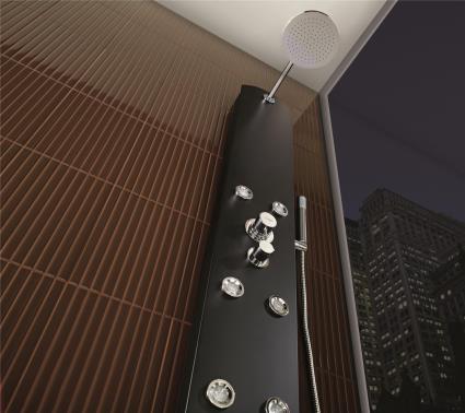 Coluna de hidromassagem TERMOSTÁTICA MAX INOX PRETO