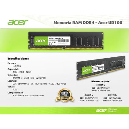 Memoria DDR4 U-DIMM 16GB 2666 CL19