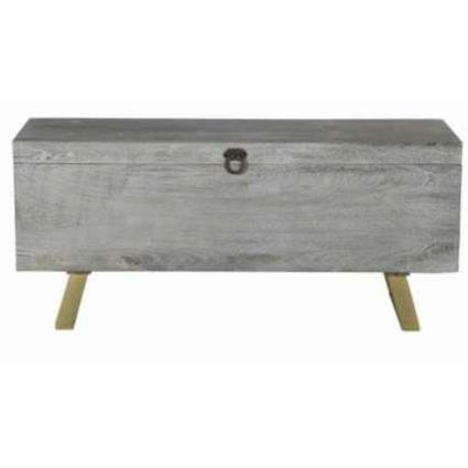 Baú  Madeira Metal (116 x 40 x 50 cm)
