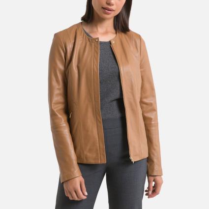 Blusão curto em pele de cordeiro