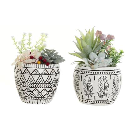 Planta Decorativa  Resina Polietileno (12 x 12 x 18 cm) (2 pcs)