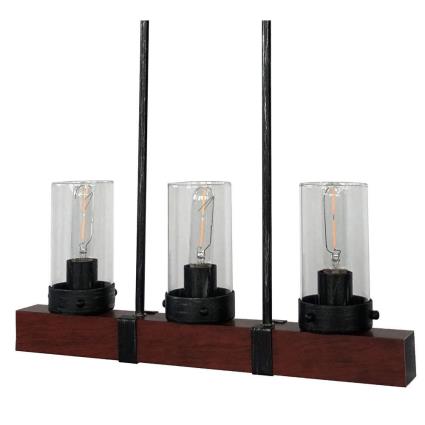 Candeeiro de teto  Castanho Preto Alumínio Cristal (50 x 8 x 21 cm)