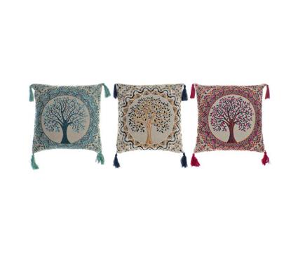 Almofada  Amarelo Azul Vermelho Algodão Árvore (3 pcs) (40 x 10 x 40 cm)