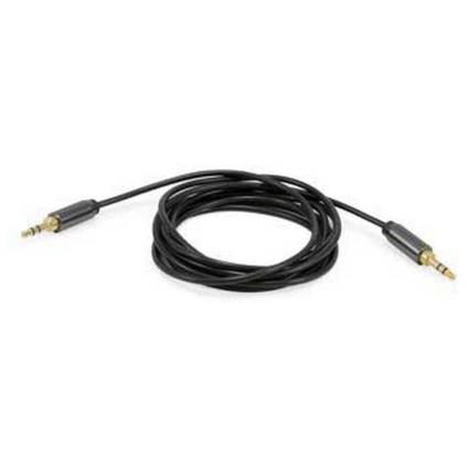 Cable Audio Mini Jack 3.5mm Macho/Macho Metálico 2.5m Negro