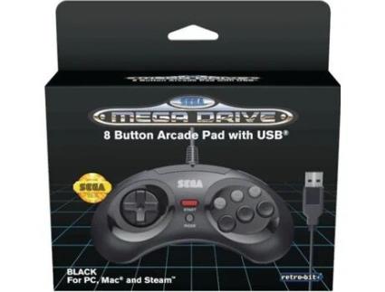 Gamepad SEGA Mega Drive 8-B 2.4G Preto