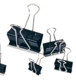 Mola de papéis preta reversível 19mm (1 unidade)