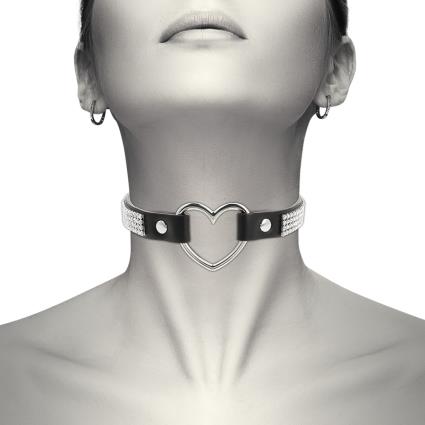 COQUETTE HAND CRAFTED CHOKER VEGAN LEATHER  - HEART