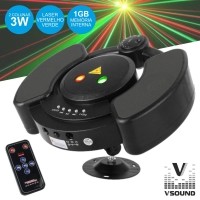 MINI LASER 150 VERMELHO/VERDE STAR C/LEITOR MP3 