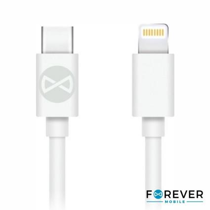 Cabo USB-C Macho / Lightning Branco PD 3A 1m - 
