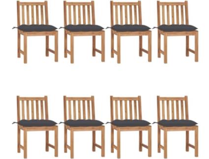 Conjunto 8 Cadeiras de Jardim  c/Almofadas 3073157 (50x53x90 cm - Madeira)